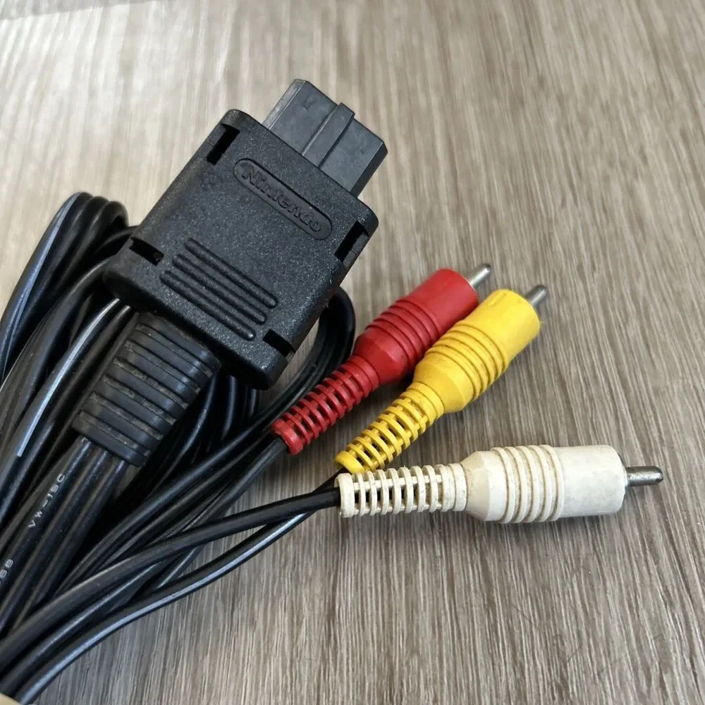 Official Super Nintendo SNES Gamecube N64 AV Video Cable RCA Black OEM Works